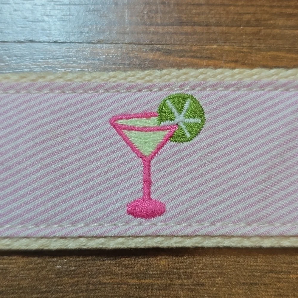 J. Crew Pink Martini Cocktail Embroidered D-Ring Belt - Picture 4 of 10